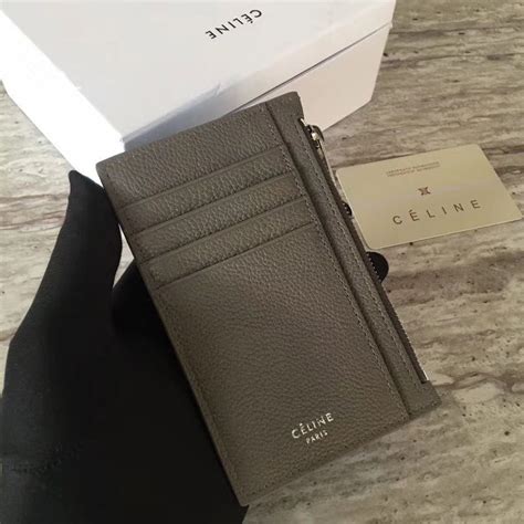 celine compact card holder in drummed calfskin|Compact card holder in drummed calfskin .